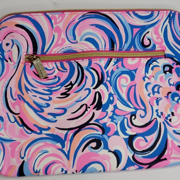 Lilly Pulitzer Catch All Zip Pouch Flamingoals - Picture 7 of 7